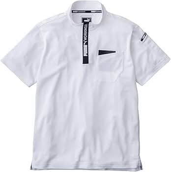 PUMA 幾何学模様ハイネックシャツ 未使用新品(ＸＬサイズ) ホワイト系 PUMA 幾何学模様ハイネックシャツ 未使用新品(XLサイズ